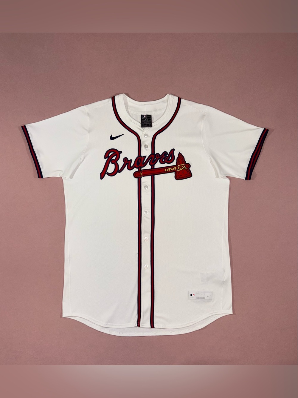 Men’s Nike Atlanta Braves MLB Elite Jersey White Size 2XL